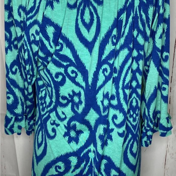 Tops - Lily pad Women Tunic Top Blouse Top Blue Teal Size medium 3/4 Sleeve G